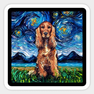 Red Cocker Spaniel Starry Night Sticker